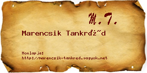 Marencsik Tankréd névjegykártya